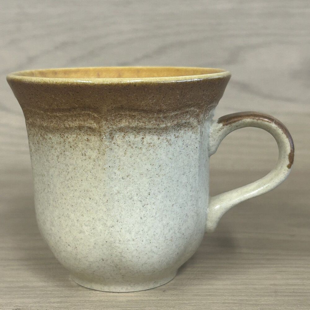 Vintage Mikasa Coffee Cup Mug Whole Wheat Stoneware Cream Brown  E8000 Japan